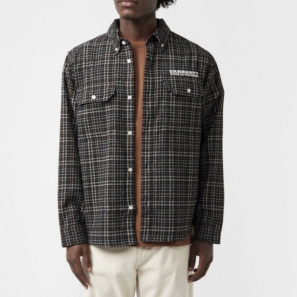 Carhartt WIP Runaway Millett Logo Check Twill Shirt Size Medium - Picture 8 of 9